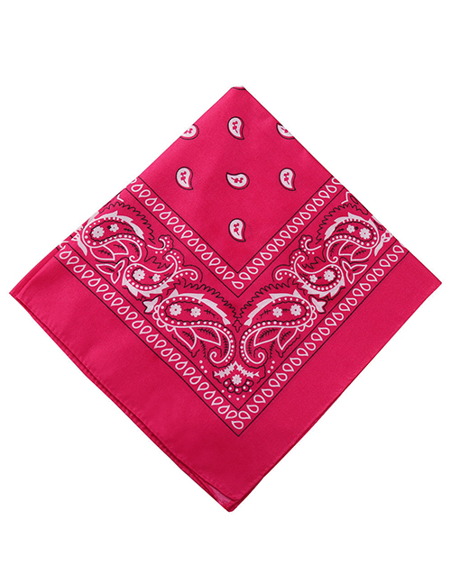 Fashion Pieces Of Red 2 Cashew Print Geometric Contrast Square Scarf