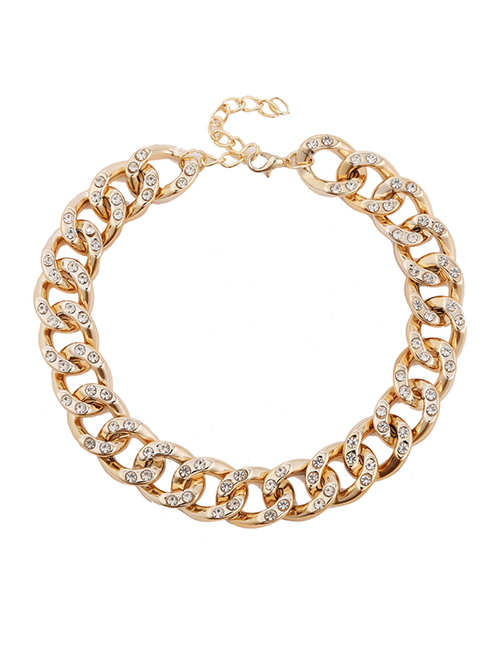 Fashion 6 Necklaces Diamond Thick Chain Alloy Hollow Necklace Bracelet