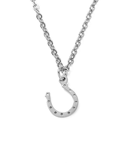 Fashion Gang Color Horseshoe Stainless Steel Fully Polished Laser Cut Love Hand Horseshoe Necklace