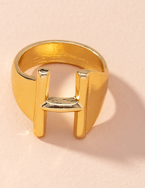 Fashion 1 Golden English Alphabet Alloy Ring