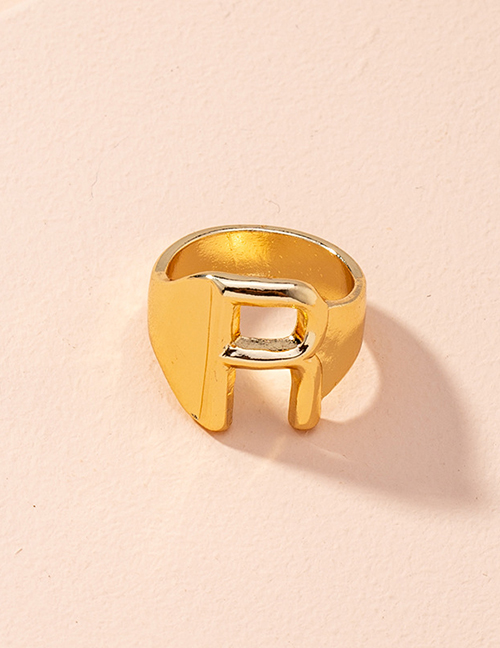 Fashion 3 Golden English Alphabet Alloy Ring