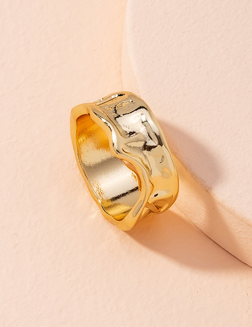 Fashion Golden Geometric Bump Alloy Ring
