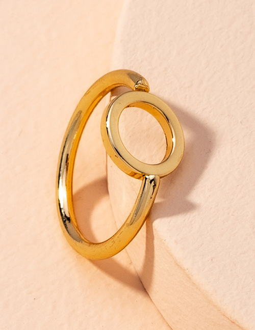 Fashion Golden Round Alloy Hollow Ring