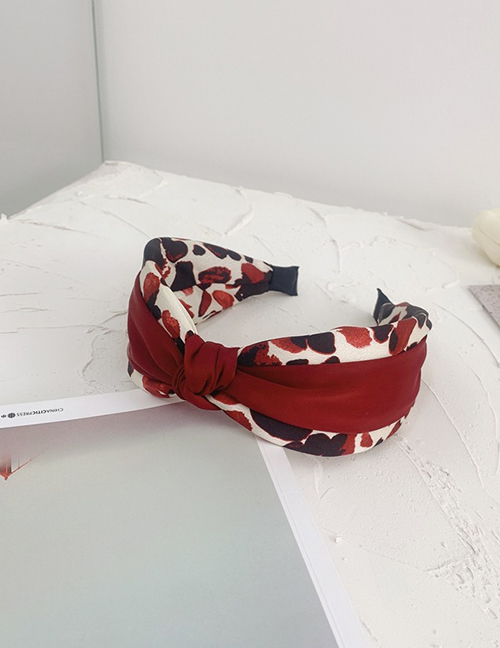 Fashion Red Leopard Print Broad-brimmed Headband