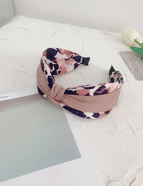 Fashion Pink Leopard Print Broad-brimmed Headband