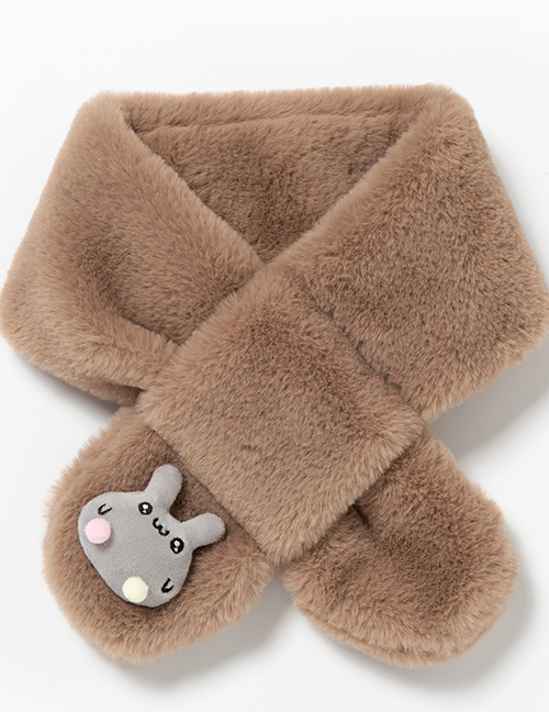 Fashion Rabbit Khaki Rex Rabbit Fur Five-pointed Star Animal Thickened Warm Children S Scarf