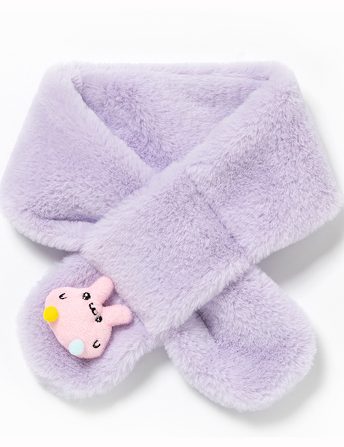 Fashion Rabbit Light Purple Rex Rabbit Fur Five-pointed Star Animal Thickened Warm Children S Scarf