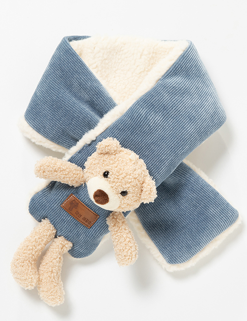 Fashion Bear Blue Little Bear Rabbit Doll Thickened Warm Children Scarf
