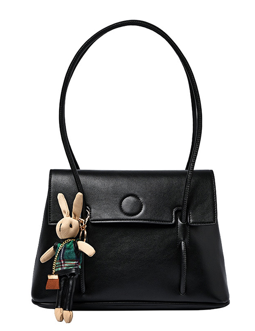 Fashion Black Bunny Flap Diagonal Shoulder Bag