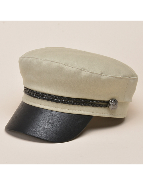Fashion Khaki Five-pointed Star Navy Hat With Braided Metal Buckle