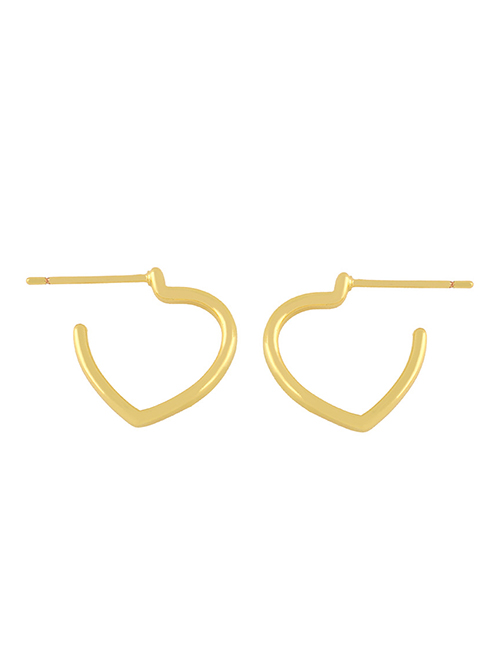 Fashion Love Five-pointed Star Love Heart Gold-plated Copper Earrings