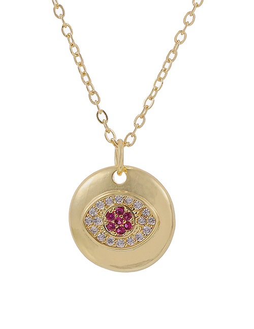 Fashion Gold Color Copper Inlaid Zircon Eye Necklace
