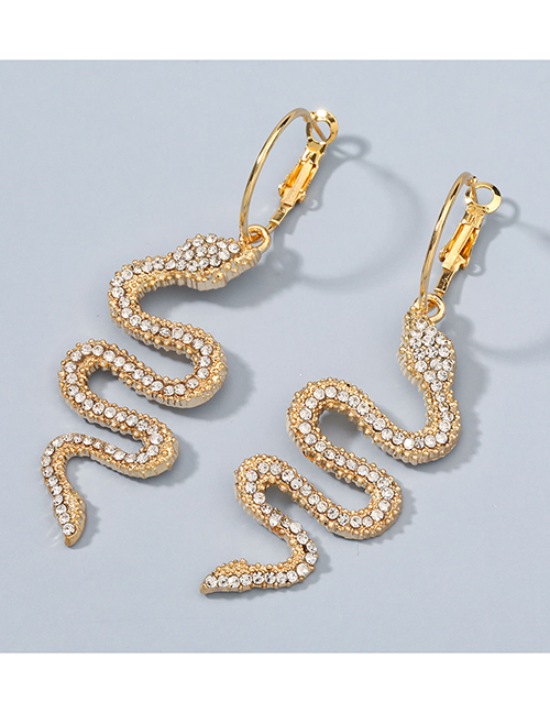 Fashion Snake Alloy Diamond Acrylic Snake Earrings