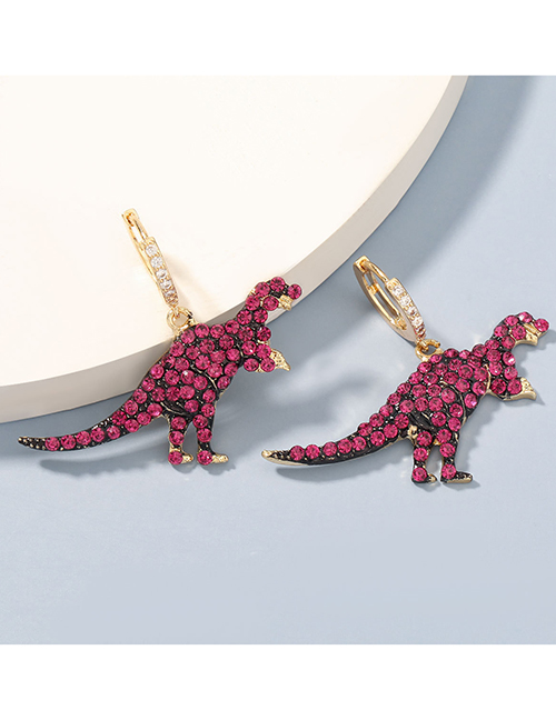 Fashion Dinosaur Alloy Diamond Acrylic Dinosaur Earrings