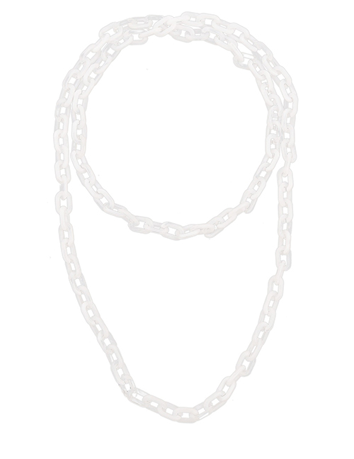Fashion White Acrylic Gradient Thick Chain Multilayer Necklace