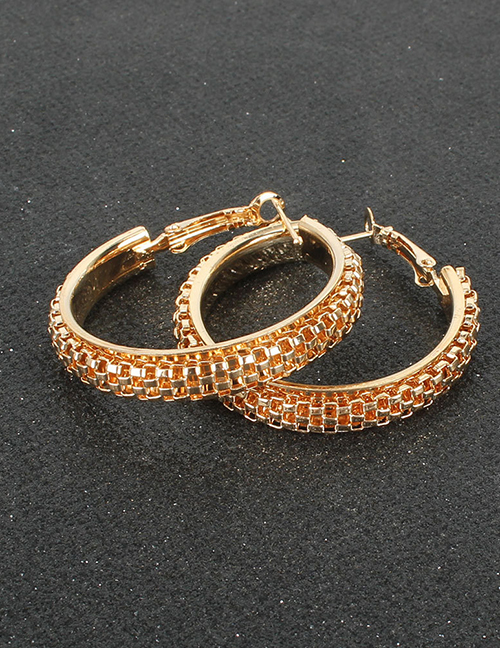 Fashion Gold Color Alloy Circle Geometric Earrings