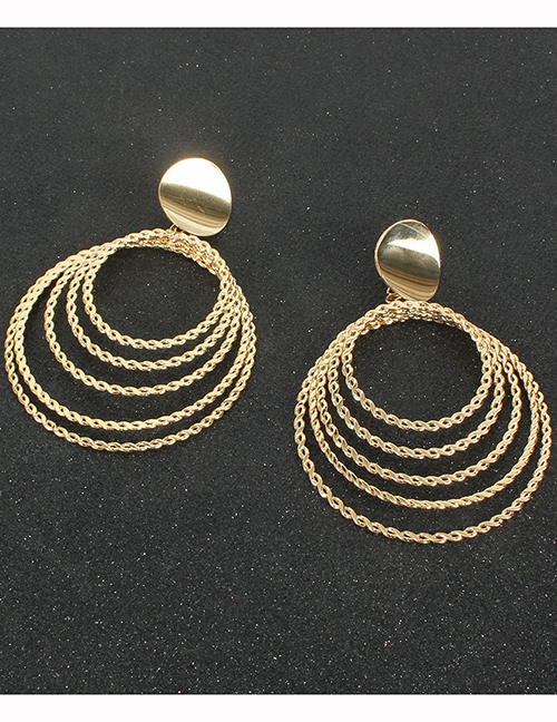 Fashion Gold Color Alloy Multilayer Ring Earrings