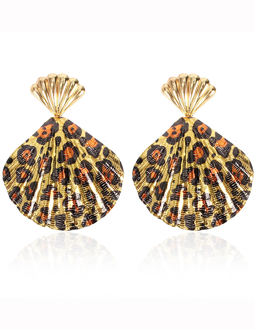 Fashion Shell 6 Leopard Print Shell Earrings