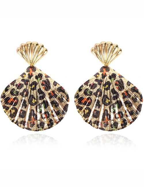 Fashion Shell 8 Leopard Print Shell Earrings
