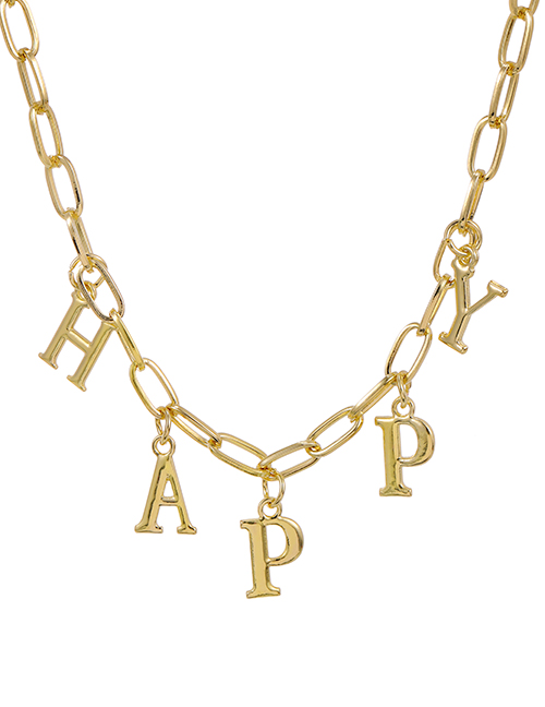 Fashion Happy Alloy Letter Necklace