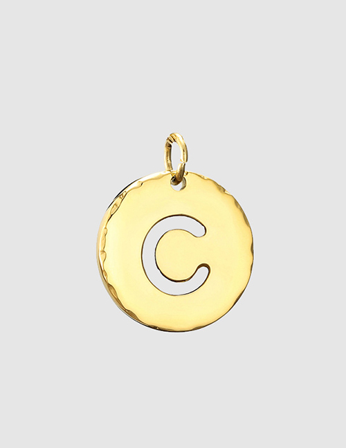 Fashion 14k Gold-c Handmade Titanium Steel Dripping Letter Round Accessories