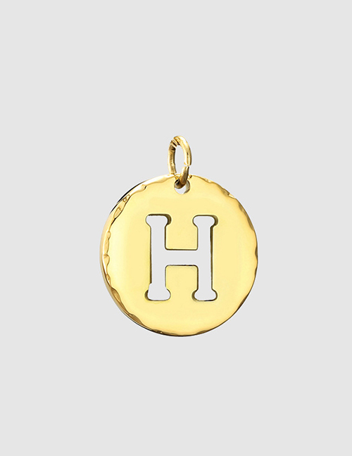 Fashion 14k Gold-h Handmade Titanium Steel Dripping Letter Round Accessories