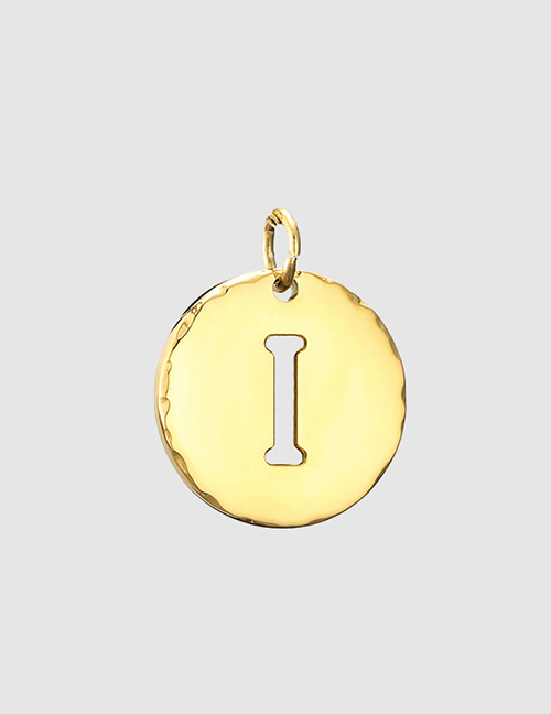 Fashion 14k Gold-i Handmade Titanium Steel Dripping Letter Round Accessories