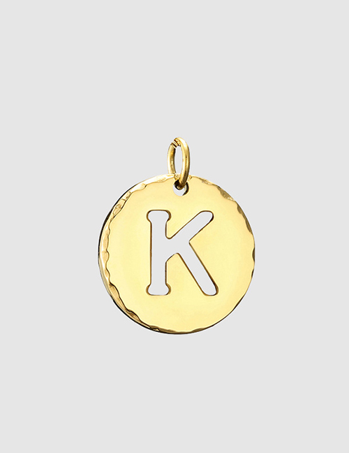 Fashion 14k Gold-k Handmade Titanium Steel Dripping Letter Round Accessories