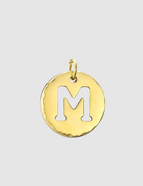 Fashion 14k Gold-m Handmade Titanium Steel Dripping Letter Round Accessories
