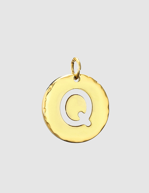 Fashion 14k Gold-q Handmade Titanium Steel Dripping Letter Round Accessories