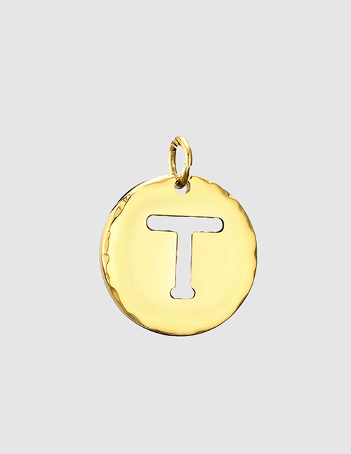 Fashion 14k Gold-t Handmade Titanium Steel Dripping Letter Round Accessories