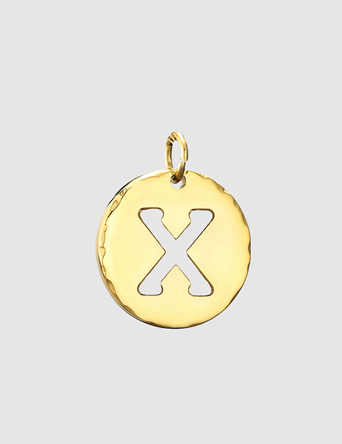 Fashion 14k Gold-x Handmade Titanium Steel Dripping Letter Round Accessories