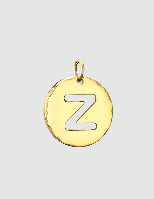 Fashion 14k Gold-z Handmade Titanium Steel Dripping Letter Round Accessories