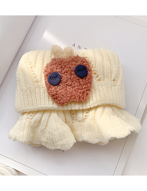 Fashion Off-white Apple 2 Years Old -12 Years Old Woolen Knitted Bear Apple Childrens Neck Scarf