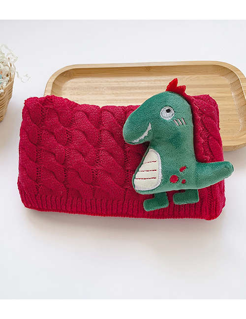 Fashion [red] 6 Months-10 Years Old Dinosaur Thick Knitted Wool Scarf