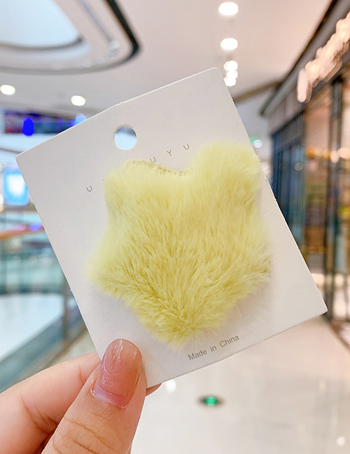 Fashion 【yellow】 Plush Five-pointed Star Mouse Alloy Hairpin For Children