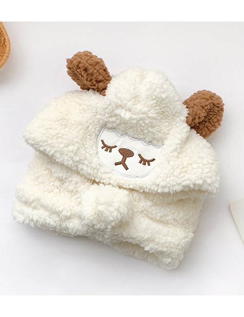 Fashion White Sheep Hat Circumference Is About 48cm-54cm Lamb Wool Sheep Children Hat And Scarf One