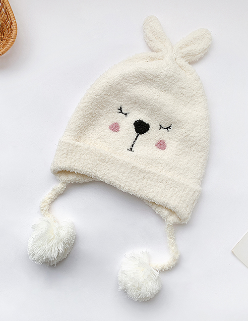 Fashion Beige Bunny 1 To 6 Years Old Bunny Fur Ball Children Hat