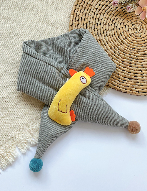 Fashion [gray] 6 Months-10 Years Old Little Chicken Doll Thickened Childrens Scarf