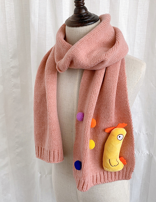 Fashion Pink 6 Months-12 Years Old Chick Knitted Wool Scarf