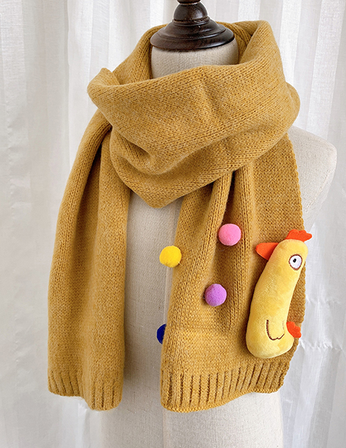 Fashion Yellow 6 Months-12 Years Old Chick Knitted Wool Scarf