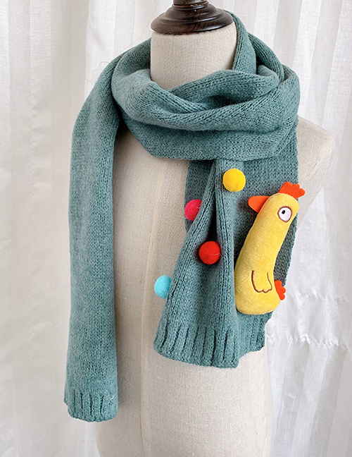 Fashion Light Blue 6 Months-12 Years Old Chick Knitted Wool Scarf