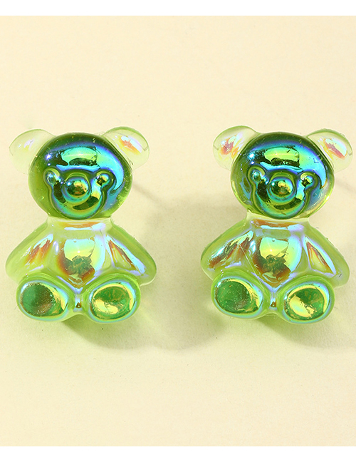 Fashion green Bear Resin Alloy Earrings