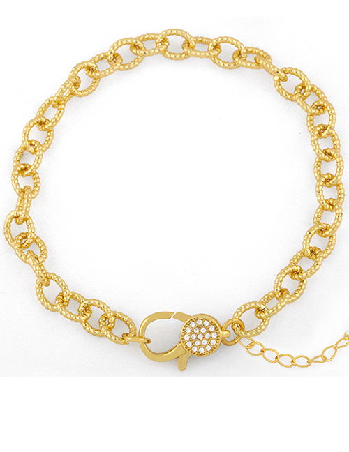 Fashion Type C Copper Gold-plated Inlaid Zircon Thick Chain Bracelet