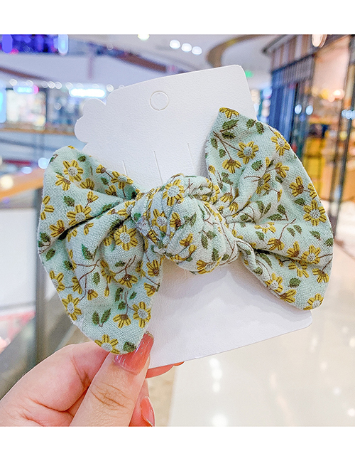 Fashion Floral Bow [light Blue] Childrens Hairpin With Fabric Floral Bow