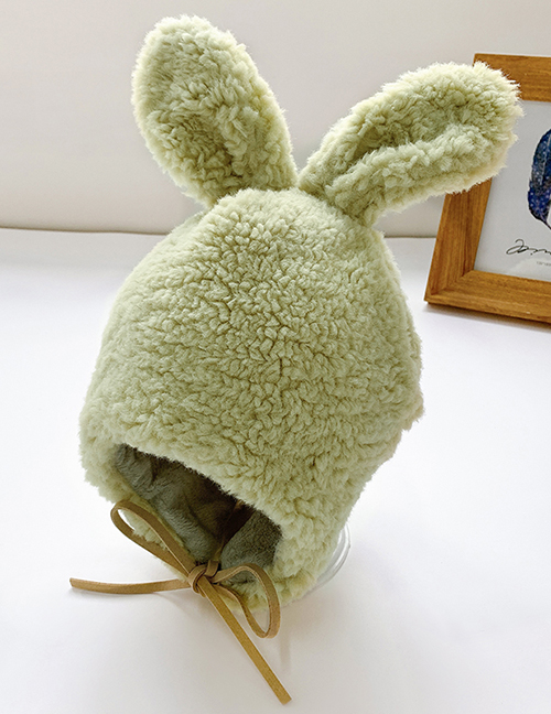 Fashion Light Green 6 Months-8 Years Old Bunny Ears Lamb Fur Children Hat