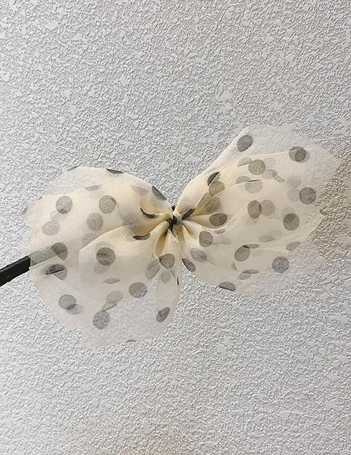 Fashion White Butterfly Polka Dot Print Ball Head Hair Tie Artifact