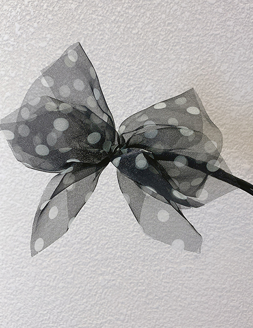 Fashion Black Butterfly Dot Printed Meatball Head Hair Tie Artifact