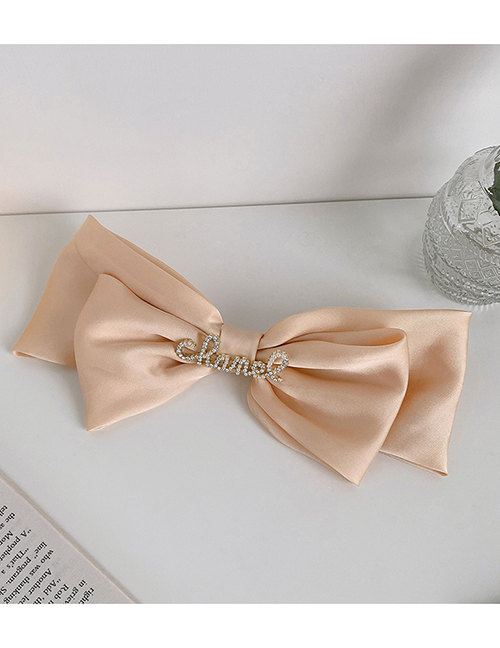 Fashion Pink Big Bow Letter Diamond Alloy Hairpin