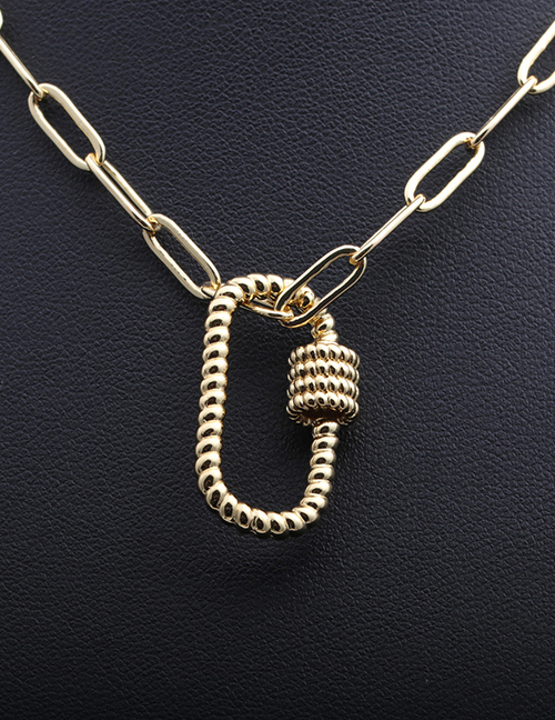Fashion Gold Color Copper Micro-inlaid Zircon Geometric Necklace